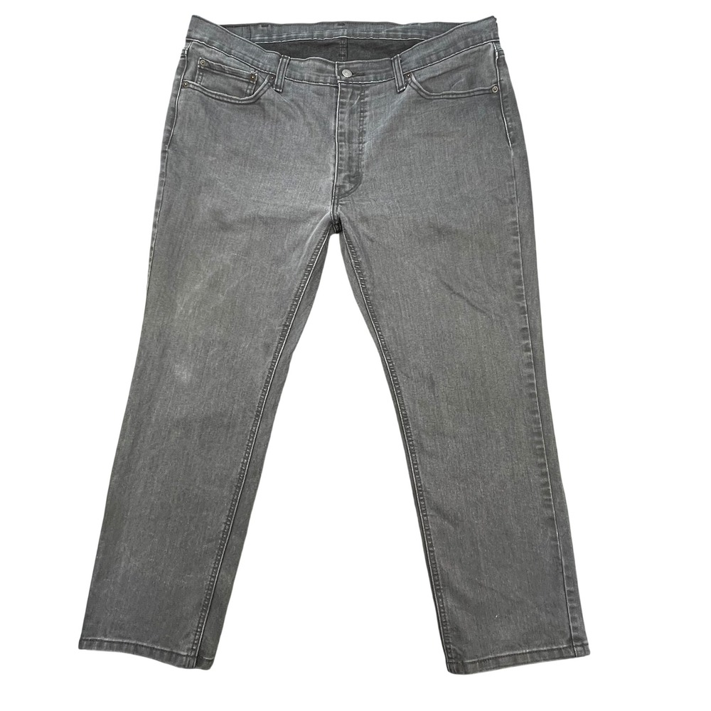 Levi Grey 541 Stretch Denim Straight Leg Jeans Mens 38x30